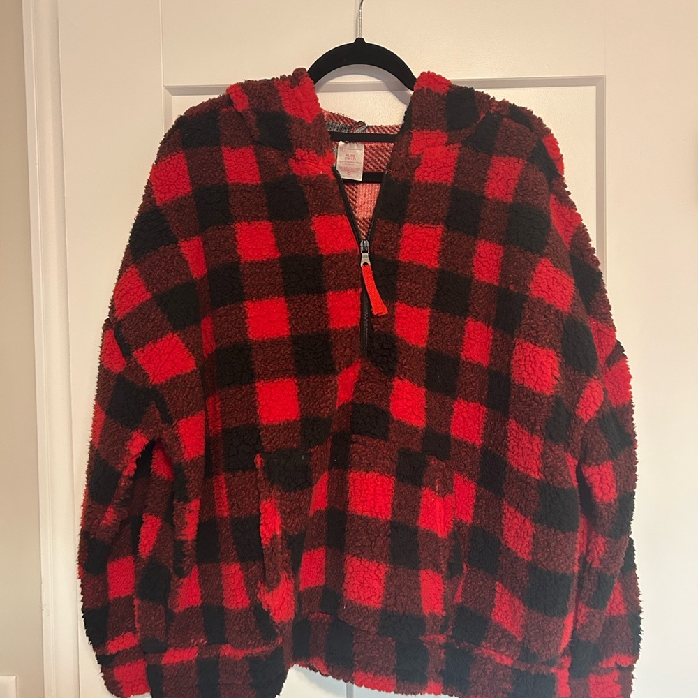 No Boundaries Red and Black Fleece Jacket